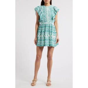 Saylor Ikat Ruffle Minidress